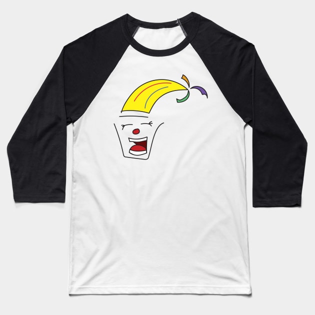 Hand drawn laughing clown Baseball T-Shirt by sigdesign